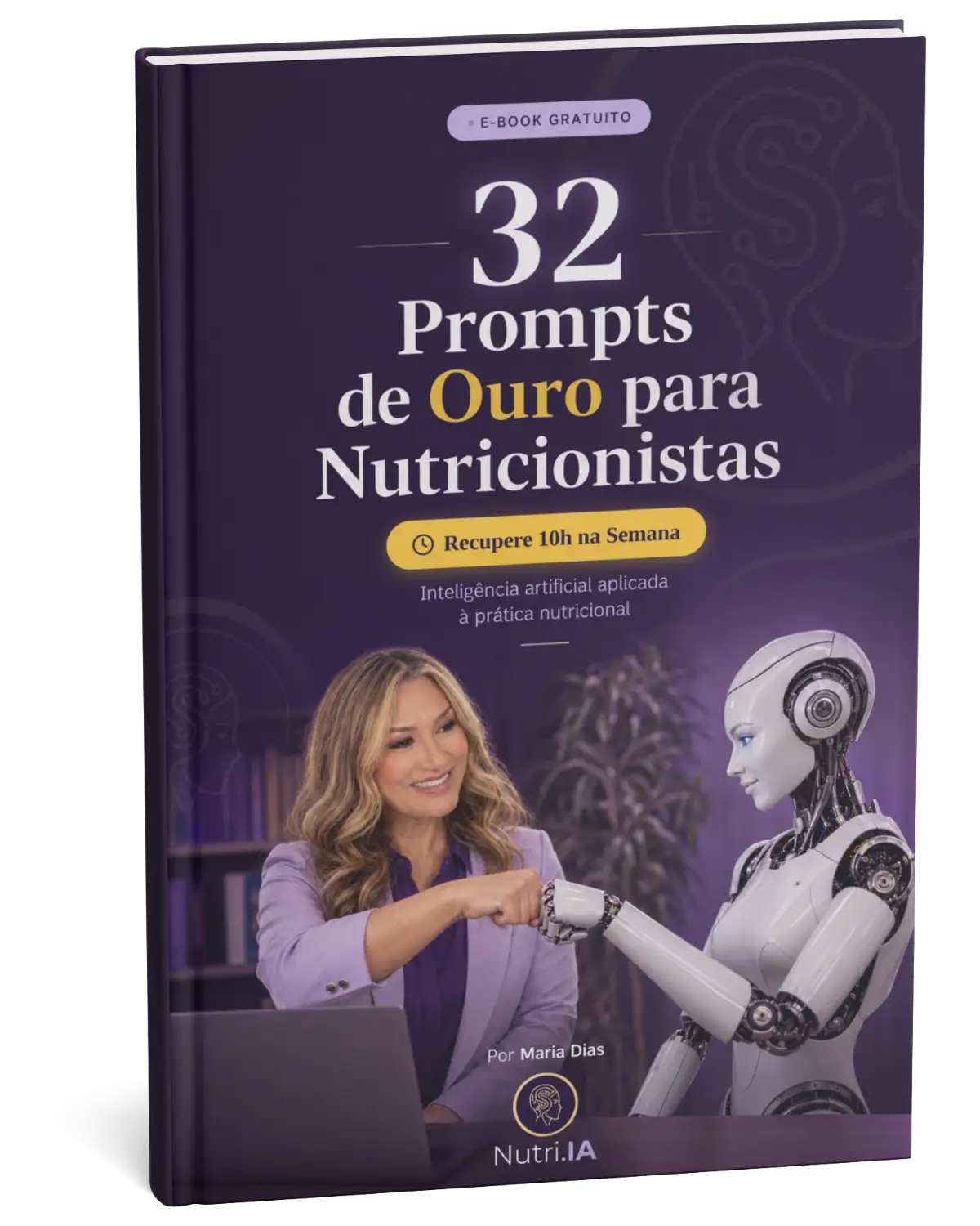 Mockup do e-book 32 Prompts de Ouro para Nutricionistas